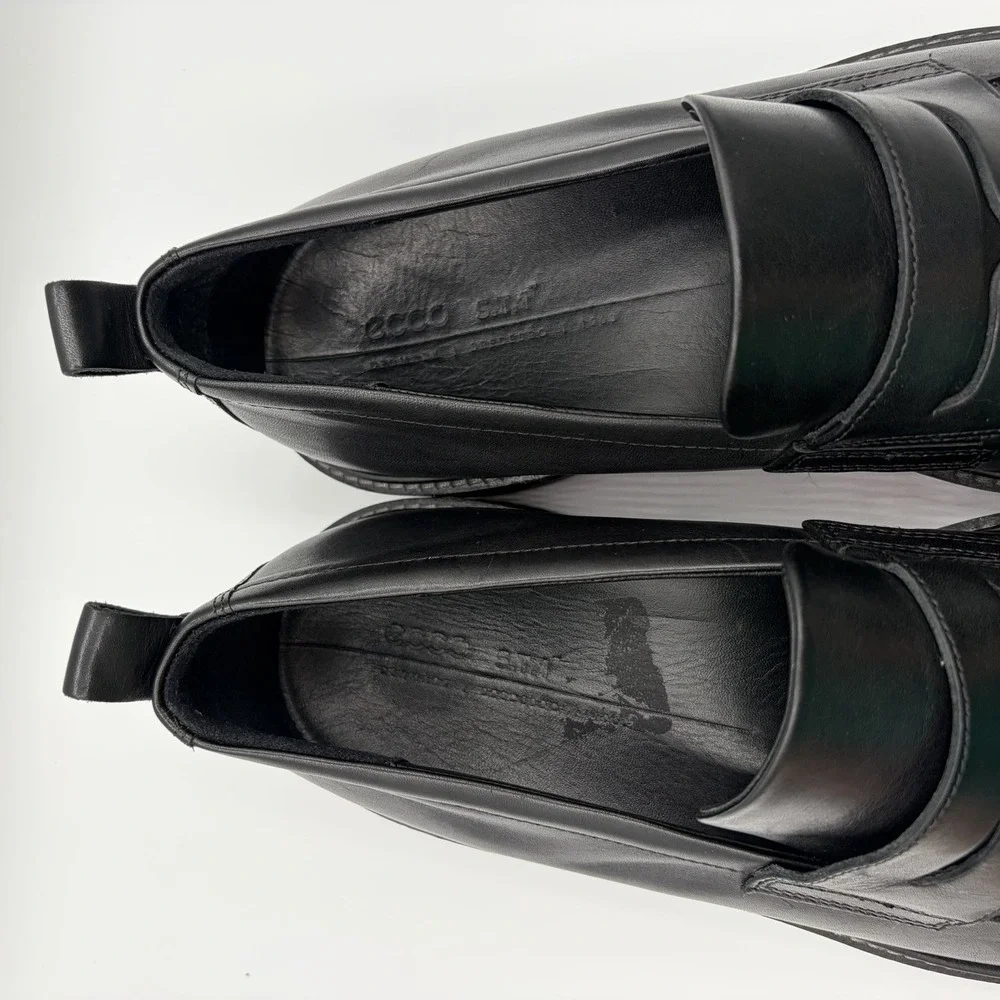 ECCO Mens St.1 Hybrid Black Leather Penny Dress Loafer Shoe Size 12